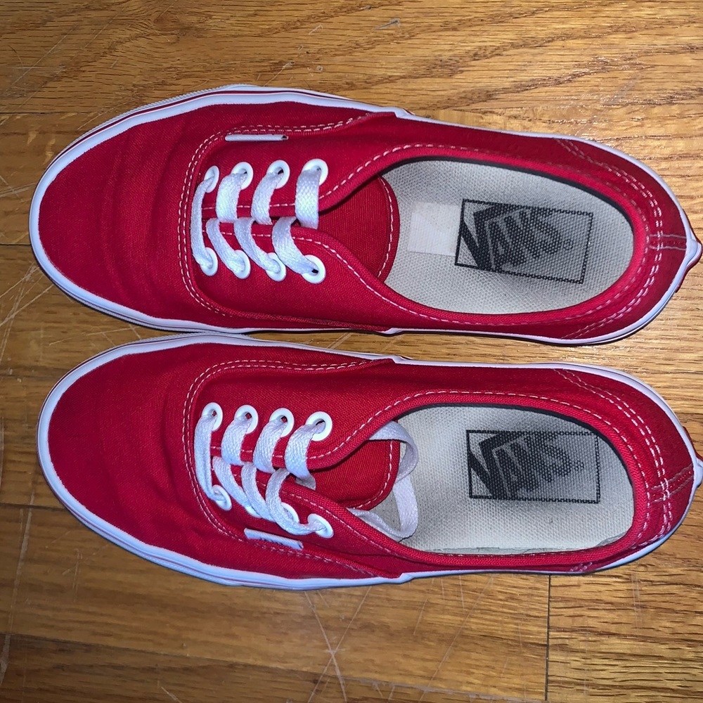 Vans authentic style red sneakers